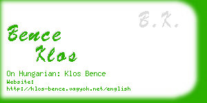 bence klos business card